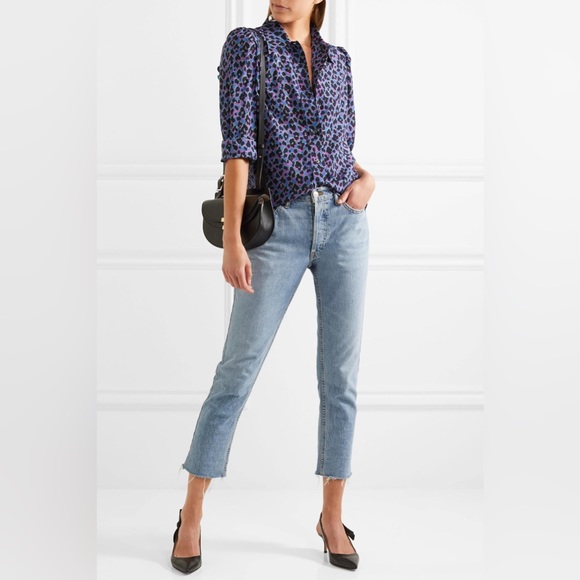 NWT Vanessa Seward Elise Animal Print Silk Blouse - Picture 2 of 6